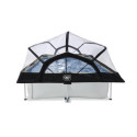 Piscine hors sol rectangulaire Soft Grey 300x200x65cm avec pompe filtrante et dôme – Exit Toys