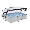 Piscine hors sol rectangulaire Soft Grey 300x200x65cm avec pompe filtrante et dôme – Exit Toys