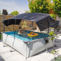 Piscine hors sol rectangulaire Soft Grey 300x200x65cm avec pompe filtrante et voile d'ombrage – Exit Toys