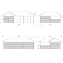 Pavillon de jardin en bois brut 51,5m² Bianca - madriers 28mm - terrasse avec comptoir - Palmako