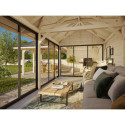 Pavillon de jardin en bois brut 51,5m² Bianca - madriers 28mm - terrasse avec comptoir - Palmako