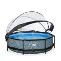 Piscine hors sol ronde Stone ø300x76cm avec pompe filtrante et dôme – Exit Toys