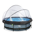 Piscine hors sol ronde Stone ø300x76cm avec pompe filtrante et dôme – Exit Toys
