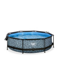 Piscine hors sol ronde Stone ø300x76cm avec pompe filtrante et dôme – Exit Toys