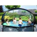 Piscine hors sol ronde Stone ø300x76cm avec pompe filtrante et dôme – Exit Toys