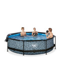 Piscine hors sol ronde Stone ø300x76cm avec pompe filtrante et voile d'ombrage – Exit Toys