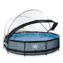 Piscine hors sol ronde Stone ø360x76cm avec pompe filtrante et dôme – Exit Toys