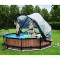 Piscine hors sol ronde Stone ø360x76cm avec pompe filtrante et dôme – Exit Toys