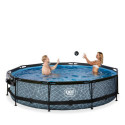 Piscine hors sol ronde Stone ø360x76cm avec pompe filtrante et dôme – Exit Toys