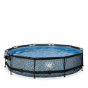 Piscine hors sol ronde Stone ø360x76cm avec pompe filtrante et dôme – Exit Toys
