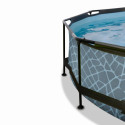 Piscine hors sol ronde Stone ø360x76cm avec pompe filtrante et dôme – Exit Toys