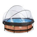 Piscine hors sol ronde Wood ø300x76cm avec pompe filtrante et dôme – Exit Toys