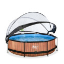 Piscine hors sol ronde Wood ø300x76cm avec pompe filtrante et dôme – Exit Toys