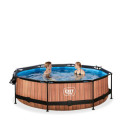 Piscine hors sol ronde Wood ø300x76cm avec pompe filtrante et dôme – Exit Toys