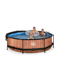 Piscine hors sol ronde Wood ø300x76cm avec pompe filtrante et voile d'ombrage – Exit Toys