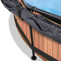 Piscine hors sol ronde Wood ø300x76cm avec pompe filtrante et voile d'ombrage – Exit Toys