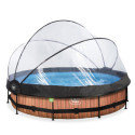 Piscine hors sol ronde Wood ø360x76cm avec pompe filtrante et dôme – Exit Toys