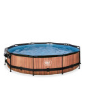 Piscine hors sol ronde Wood ø360x76cm avec pompe filtrante et dôme – Exit Toys