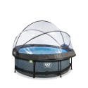 Piscine hors sol ronde Stone ø244x76cm avec pompe filtrante et dôme – Exit Toys