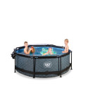 Piscine hors sol ronde Stone ø244x76cm avec pompe filtrante et dôme – Exit Toys