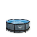 Piscine hors sol ronde Stone ø244x76cm avec pompe filtrante et dôme – Exit Toys