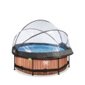 Piscine hors sol ronde Wood ø244x76cm avec pompe filtrante et dôme – Exit Toys