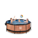Piscine hors sol ronde Wood ø244x76cm avec pompe filtrante et dôme – Exit Toys