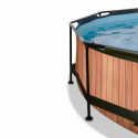 Piscine hors sol ronde Wood ø244x76cm avec pompe filtrante et voile d'ombrage – Exit Toys