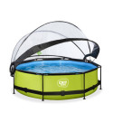 Piscine hors sol ronde Lime ø300x76cm avec pompe filtrante et dôme – Exit Toys