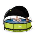 Piscine hors sol ronde Lime ø300x76cm avec pompe filtrante et voile d'ombrage – Exit Toys