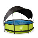 Piscine hors sol ronde Lime ø300x76cm avec pompe filtrante et voile d'ombrage – Exit Toys