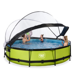 Piscine hors sol ronde Lime ø360x76cm avec pompe filtrante et dôme – Exit Toys