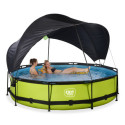 Piscine hors sol ronde Lime ø360x76cm avec pompe filtrante et voile d'ombrage – Exit Toys