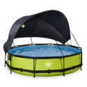 Piscine hors sol ronde Lime ø360x76cm avec pompe filtrante et voile d'ombrage – Exit Toys