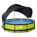 Piscine hors sol ronde Lime ø360x76cm avec pompe filtrante et voile d'ombrage – Exit Toys