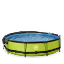 Piscine hors sol ronde Lime ø360x76cm avec pompe filtrante et voile d'ombrage – Exit Toys