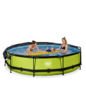 Piscine hors sol ronde Lime ø360x76cm avec pompe filtrante et voile d'ombrage – Exit Toys