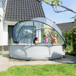 Piscine hors sol ronde Soft Grey ø360x76cm avec pompe filtrante et dôme – Exit Toys