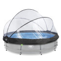 Piscine hors sol ronde Soft Grey ø360x76cm avec pompe filtrante et dôme – Exit Toys