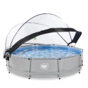 Piscine hors sol ronde Soft Grey ø360x76cm avec pompe filtrante et dôme – Exit Toys