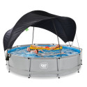 Piscine hors sol ronde Soft Grey ø360x76cm avec pompe filtrante et voile d'ombrage – Exit Toys
