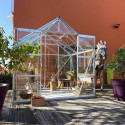 Serre Laurus Uranus 4,90m² en aluminium naturel et verre trempé 3mm + embase incluse - Natura Lams