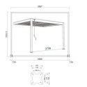 Pergola bioclimatique adossée en alu gris anthracite 3x4m Ombrea	