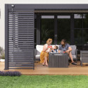 Pergola bioclimatique adossée en alu gris anthracite 3x4m Ombrea	