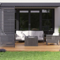 Pergola bioclimatique adossée en alu gris anthracite 3x4m Ombrea	