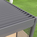 Pergola bioclimatique adossée en alu gris anthracite 3x4m Ombrea	