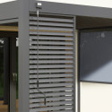 Pergola bioclimatique adossée en alu gris anthracite 3x4m Ombrea	