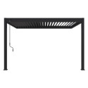 Pergola bioclimatique adossée en alu gris anthracite 3x4m Ombrea	