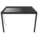 Pergola bioclimatique adossée en alu gris anthracite 3x4m Ombrea	