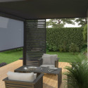 Pergola bioclimatique adossée en alu gris anthracite 3x4m Ombrea	